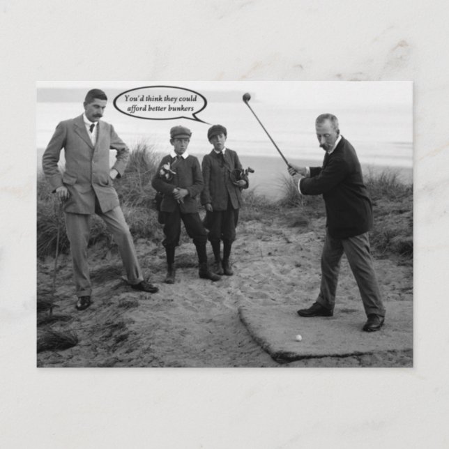 Funny Vintage Golf Postcard Vykort (Framsida)