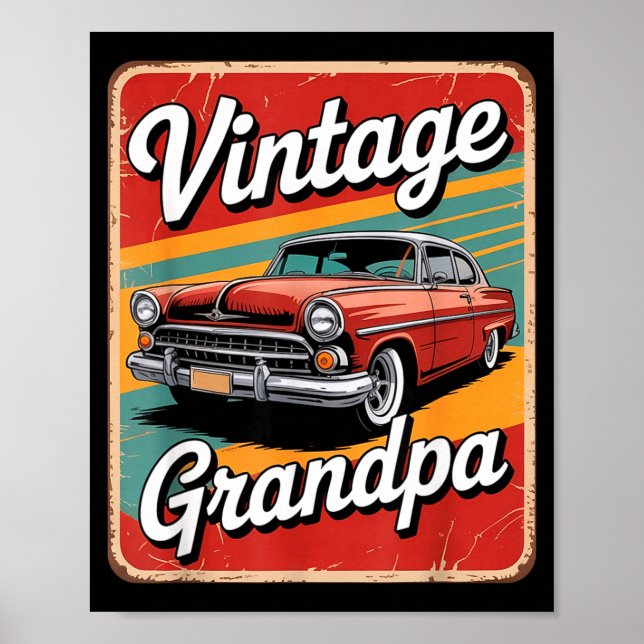 Funny Vintage Grandpa  Poster (Framsidan)