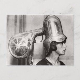 Funny Vintage Hairdryer Vykort