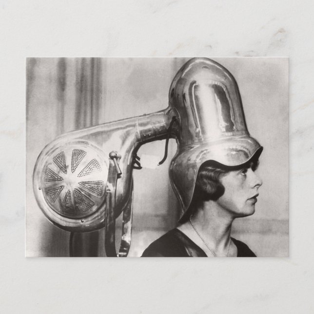 Funny Vintage Hairdryer Vykort (Framsida)