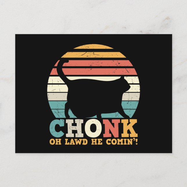 Funny Vintage Halloween Cat Vykort (Framsida)