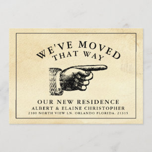 Funny Vintage Hand Ny adress Meddelande
