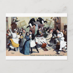 Funny vintage house party vykort