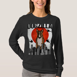 Funny Vintage Japansk Dogzilla Miniature Bull Ter T Shirt