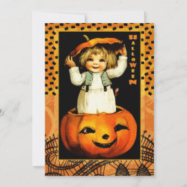 Funny Vintage Kid Halloween fest Inbjudningar