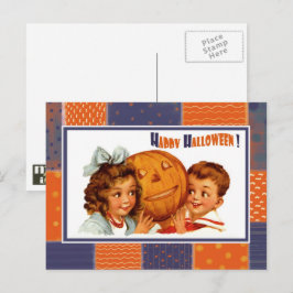 Funny Vintage Kids Halloween-vykort Vykort