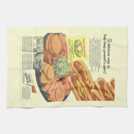 FUNNY Vintage Kött Institute Ad PLATTER OF PROTEIN Kökshandduk
