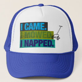 Funny vintage lawn mower mowing dad joke honey do  keps