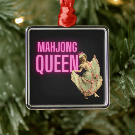 Funny Vintage Mahjong Queen Julgransprydnad Metall