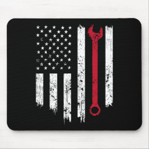 Funny Vintage Mechanic Distress American Flagga Gi Musmatta