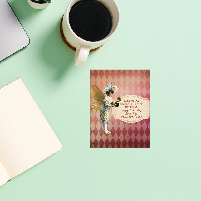 Funny Vintage Medicare Senior Birthday Vykort (Skapare uppladdad)