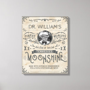 Funny Vintage Moonshine Hillbilly Medicine Anpassn Canvastryck
