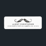 Funny Vintage Mustache Returadress Etikett<br><div class="desc">En uppsättning roligtar med adressetiketter som innehåller en vintage måste ha ont på vit bakgrund.</div>