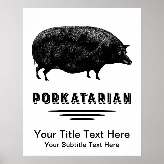 Funny Vintage Pig Bacon Lover Humor Poster (Framsidan)