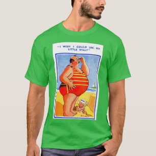 FUNNY VINTAGE POSTCARD DESIGN BRITISH SEASIDE T SHIRT