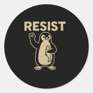 Funny Vintage Resistent Penguin Activism Graphic D Runt Klistermärke