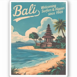 Funny Vintage resor Bali Indonesia Retro Humor Klistermärken