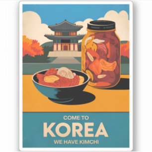 Funny Vintage resor Korea Kimchi Humor Retro Klistermärken