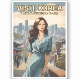 Funny Vintage resor Korea KPop Retro Graphic Klistermärken