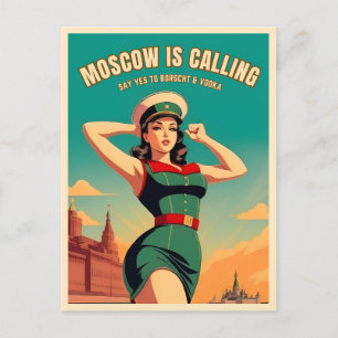 Funny Vintage resor Sovjetunionen Kall Krig Humor Vykort