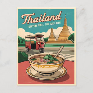 Funny Vintage resor Thailand Humor Retro Graphic Vykort