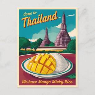 Funny Vintage resor Thailand Humor Retro Graphic Vykort