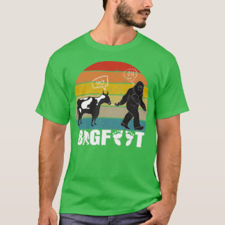 Funny Vintage Retro Bigfoot med Cow T Shirt