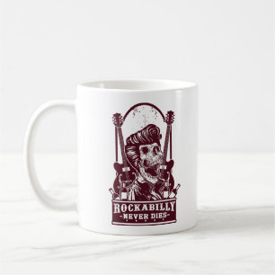 Funny Vintage Rockabilly Skeleton Kaffemugg