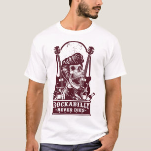 Funny Vintage Rockabilly Skeleton T Shirt