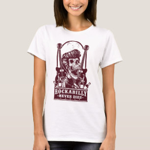 Funny Vintage Rockabilly Skeleton T Shirt