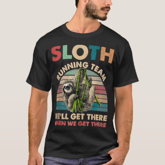 Funny Vintage Sloth Running Team Marathon Springer T Shirt