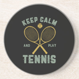 Funny Vintage Tennis Quote Behålla Lugn Play Tenni Underlägg