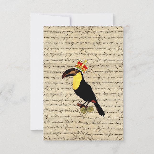 Funny vintage toucan & krona (Framsida)