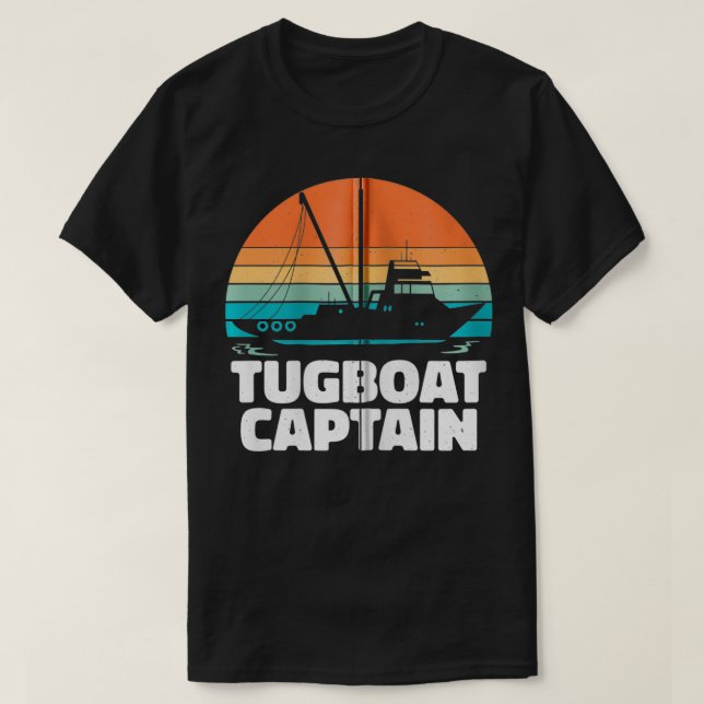 Funny Vintage Tugboat Zip T Shirt (Design framsida)