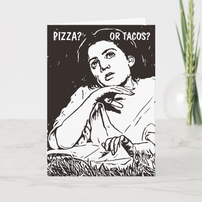 FUNNY VINTAGE WOMAN (TACOS) BIRTHDAY CARD KORT (Framsida)