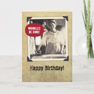 Funny Vintage Wrinkles-Free Birthday Kort