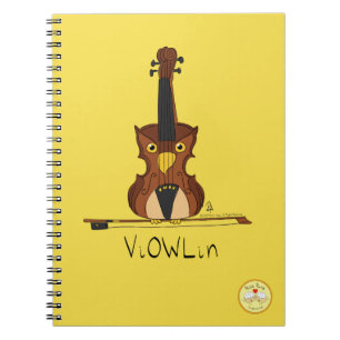 Funny Violin Cute Uggla Musician Kids Music Anteckningsbok