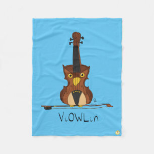 Funny Violin Cute Uggla Musician Kids Music Fleecefilt