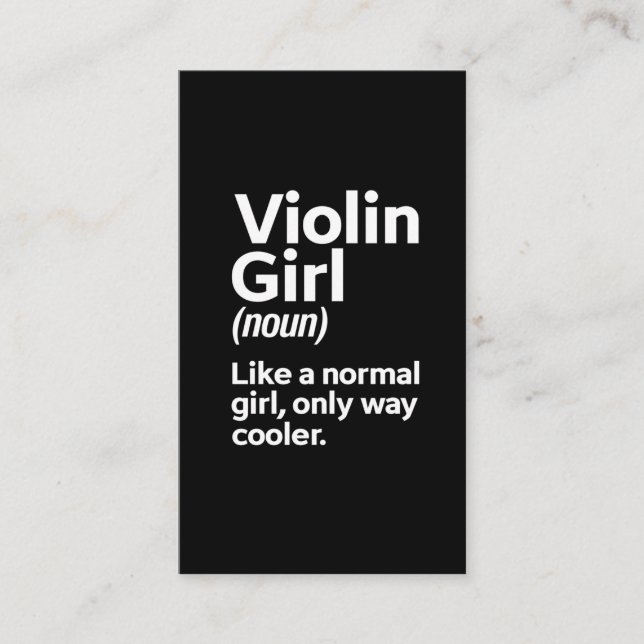  Funny Violin Girl Music Instrument Player Musiker Visitkort (Framsida)