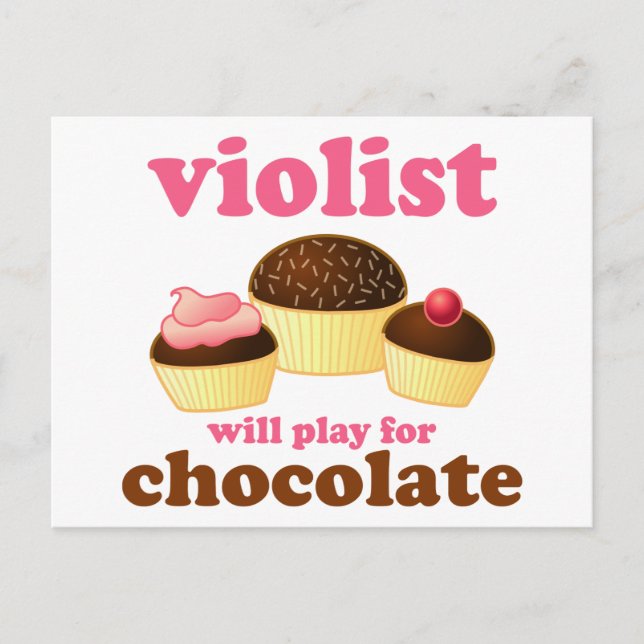 Funny Violist Music Postcard Vykort (Framsida)