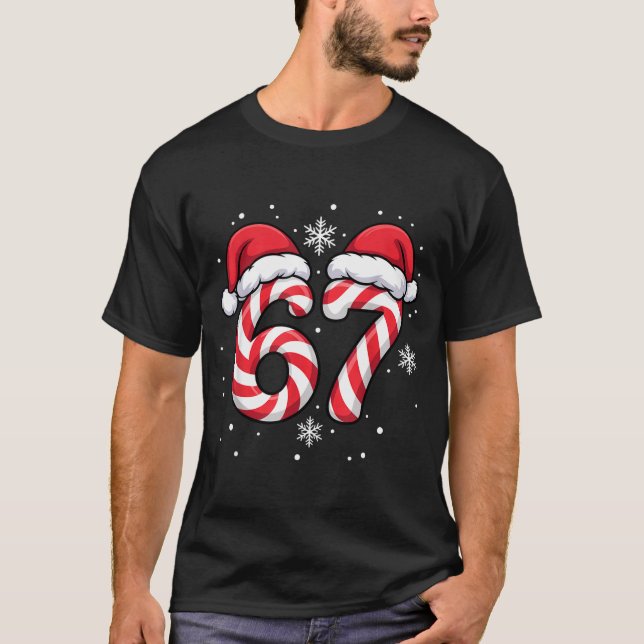 Funny Viral 67 Candy Canes Santa Funny Holiday Kid T Shirt (Framsida)