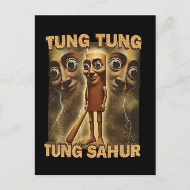 Funny Viral-Style Cartoon | Meme Aesthetic Art Vykort (Framsida)