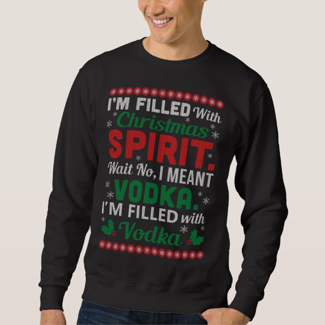 Funny Vodka Ugly jul Sweater Lång Ärmad Tröja (Framsida)