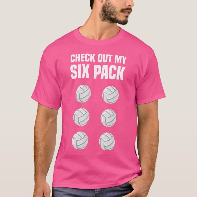 Funny Volleyball 6-pack Volleyball Player T Shirt (Framsida)