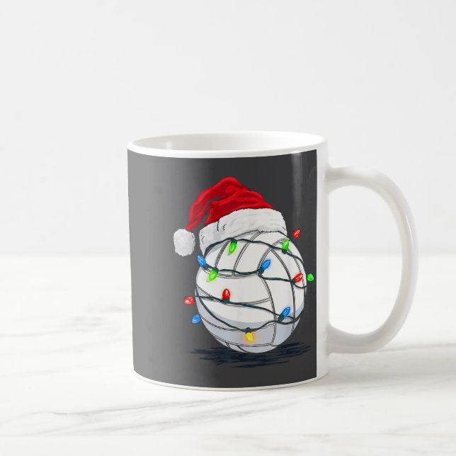 Funny Volleyball Ball Christmas Graphics Lights Lo Kaffemugg (Höger)