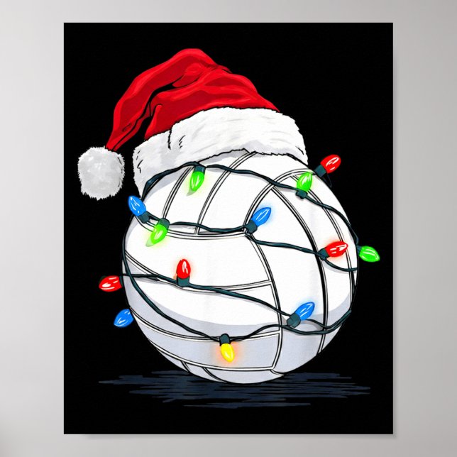 Funny Volleyball Ball Christmas Graphics Lights Lo Poster (Framsidan)