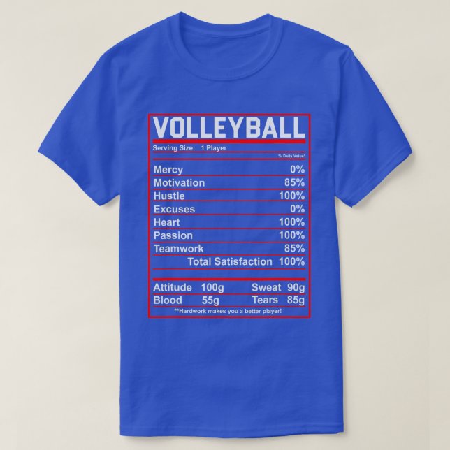 Funny Volleyball Nutrition påverkar kvinnor Manar T Shirt (Design framsida)