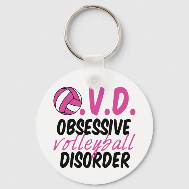 Funny Volleyball Nyckelring (Framsida)