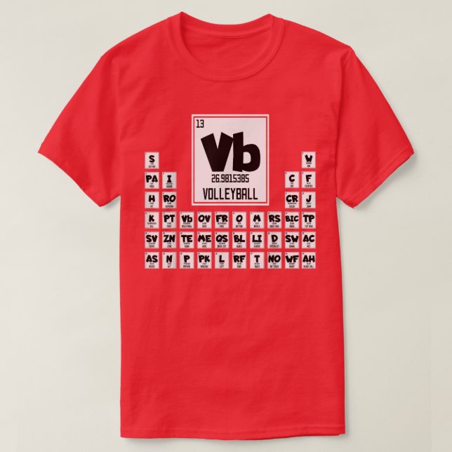 Funny Volleyball Periodic Bord  T Shirt (Design framsida)