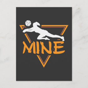 Funny Volleyball Player Mine Sport Idrottsman Vykort